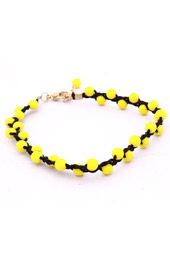 Vogue Crafts and Designs Pvt. Ltd. manufactures Beaded Yellow Anklet at wholesale price.