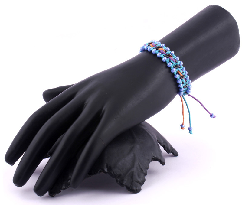 Vogue Crafts & Designs Pvt. Ltd. manufactures Blue Beads and Chain Bracelet at wholesale price.
