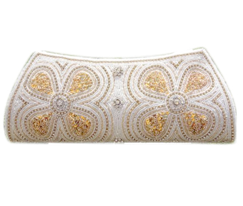 Vogue Crafts & Designs Pvt. Ltd. manufactures The Gold Flower Clutch at wholesale price.