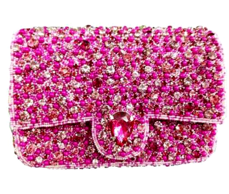 Vogue Crafts & Designs Pvt. Ltd. manufactures Pink Beads Clutch at wholesale price.
