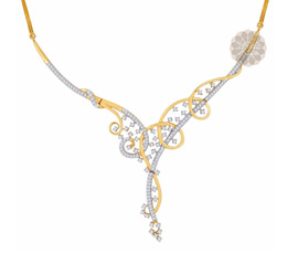 Vogue Crafts and Designs Pvt. Ltd. manufactures Gold and Diamond Swirl Necklace at wholesale price.
