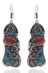Vogue Crafts and Designs Pvt. Ltd. manufactures Turquoise Drops Earrings at wholesale price.