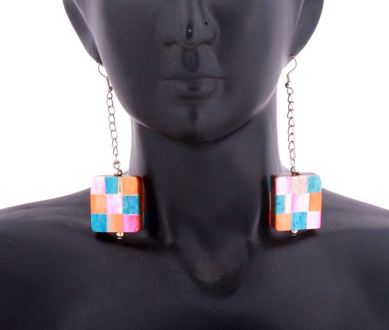 Vogue Crafts & Designs Pvt. Ltd. manufactures Colorful Square Earrings at wholesale price.