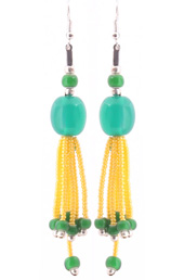 Vogue Crafts and Designs Pvt. Ltd. manufactures Tails of Yellow Earrings at wholesale price.