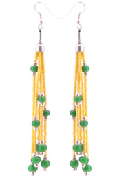 Vogue Crafts and Designs Pvt. Ltd. manufactures Yellow and Green Tassel Earring at wholesale price.