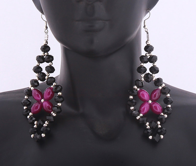 Vogue Crafts & Designs Pvt. Ltd. manufactures Trapped Purple Flower Earrings at wholesale price.