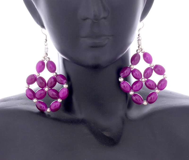 Vogue Crafts & Designs Pvt. Ltd. manufactures Purple Flower Earrings at wholesale price.
