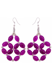 Vogue Crafts and Designs Pvt. Ltd. manufactures Purple Flower Earrings at wholesale price.