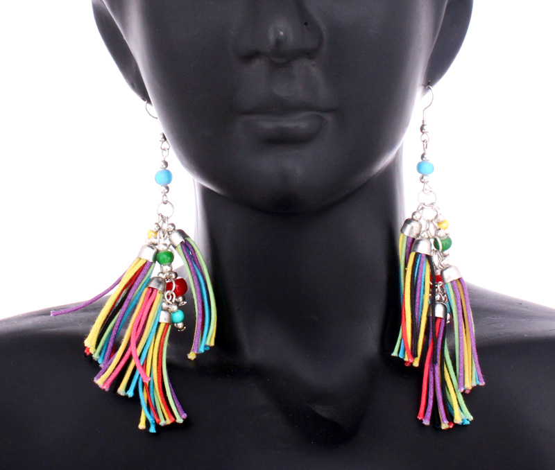 Vogue Crafts & Designs Pvt. Ltd. manufactures Threaded Tassels Earrings at wholesale price.