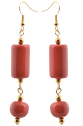 Vogue Crafts and Designs Pvt. Ltd. manufactures Coral Cylinders Earrings at wholesale price.