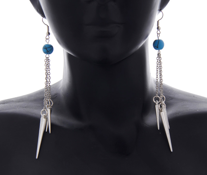 Vogue Crafts & Designs Pvt. Ltd. manufactures Blue and Spikes Earrings at wholesale price.