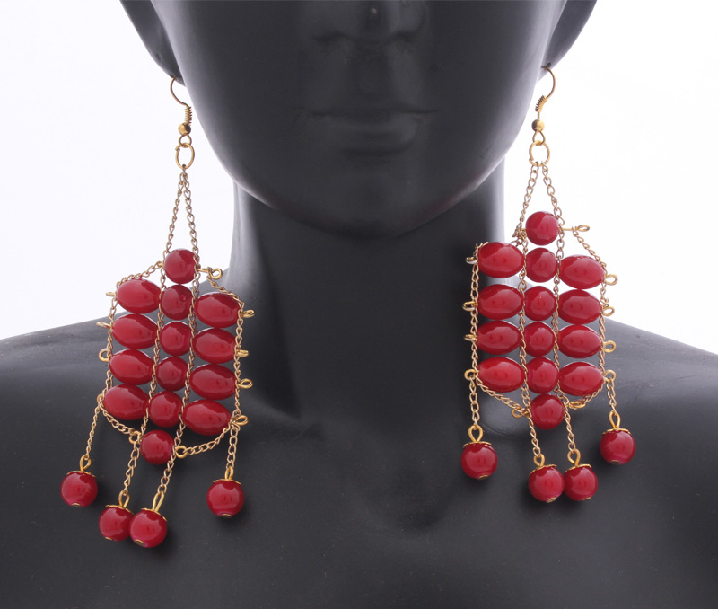 Vogue Crafts & Designs Pvt. Ltd. manufactures Rows of Maroon Earrings at wholesale price.