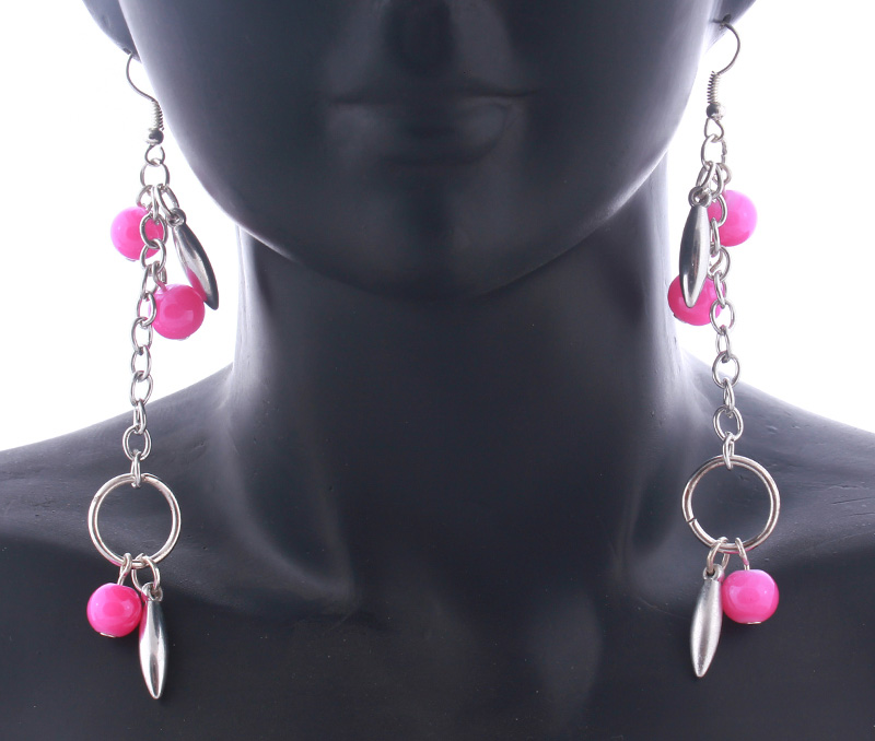 Vogue Crafts & Designs Pvt. Ltd. manufactures Silver Drops with Pink Earrings at wholesale price.