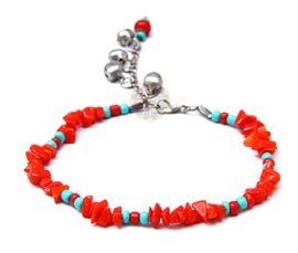 Vogue Crafts and Designs Pvt. Ltd. manufactures Red Beads Beach Anklet at wholesale price.