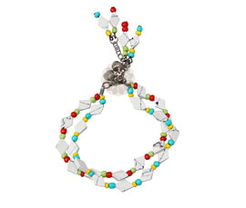 Vogue Crafts and Designs Pvt. Ltd. manufactures Textured White Bead Anklet at wholesale price.