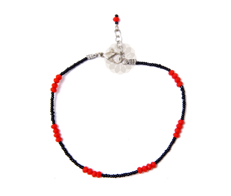 Vogue Crafts & Designs Pvt. Ltd. manufactures Black and Red Bead Anklet at wholesale price.