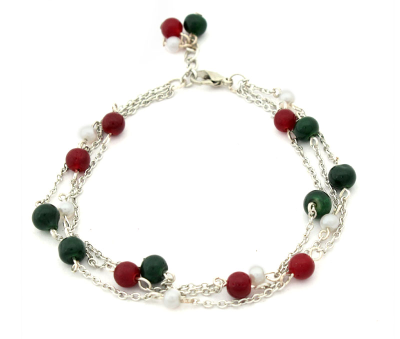 Vogue Crafts & Designs Pvt. Ltd. manufactures Green and Red Bead Anklet at wholesale price.