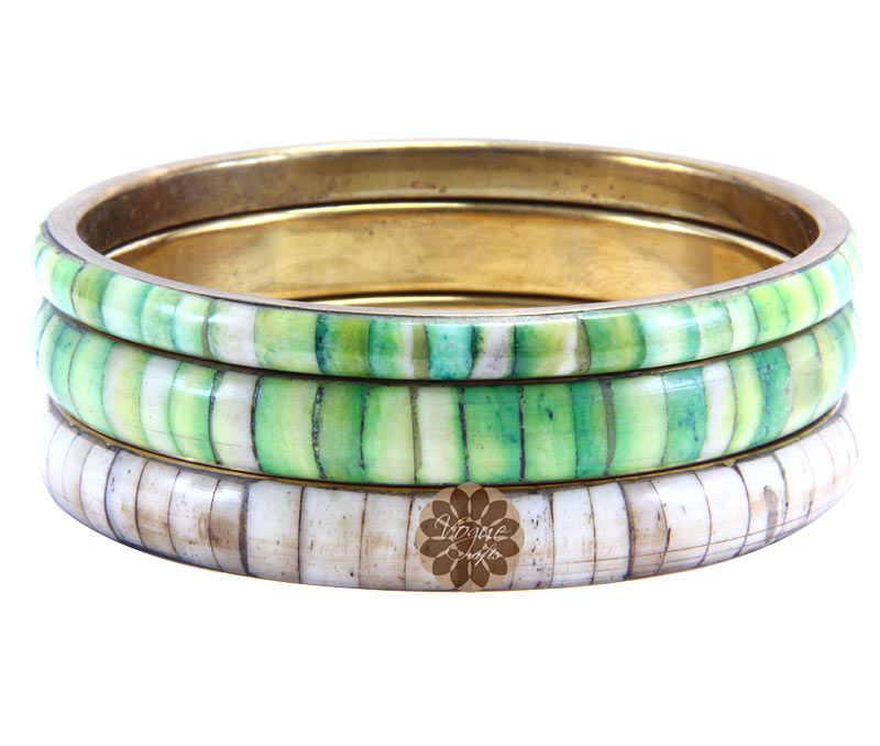 Vogue Crafts & Designs Pvt. Ltd. manufactures Contemporary Green Bangle Stack at wholesale price.