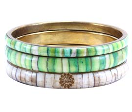 Vogue Crafts and Designs Pvt. Ltd. manufactures Contemporary Green Bangle Stack at wholesale price.
