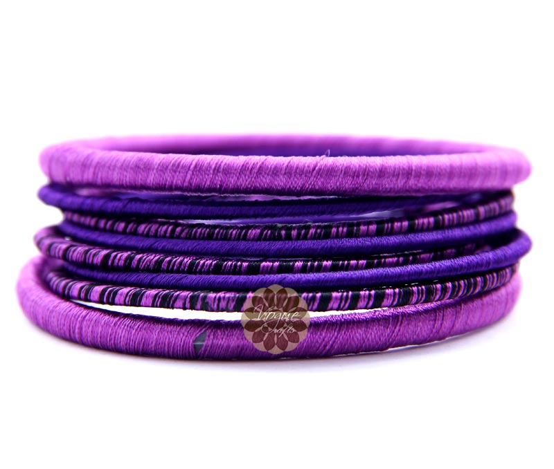 Vogue Crafts & Designs Pvt. Ltd. manufactures Shades of Purple Bangle Stack at wholesale price.