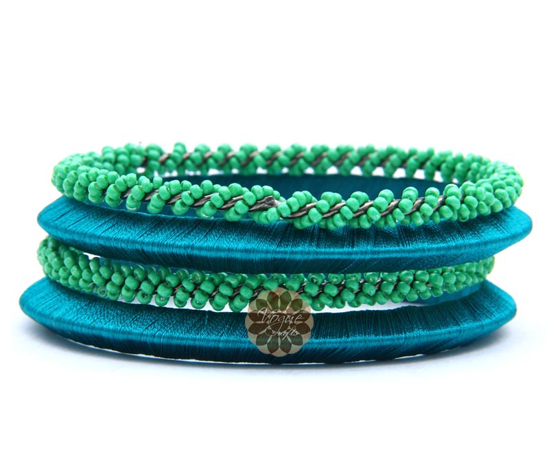 Vogue Crafts & Designs Pvt. Ltd. manufactures Green and Blue Bangle Stack at wholesale price.