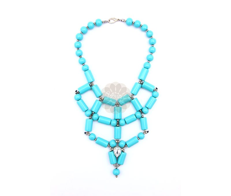 Vogue Crafts & Designs Pvt. Ltd. manufactures Rhinestone and Turquoise Necklace at wholesale price.