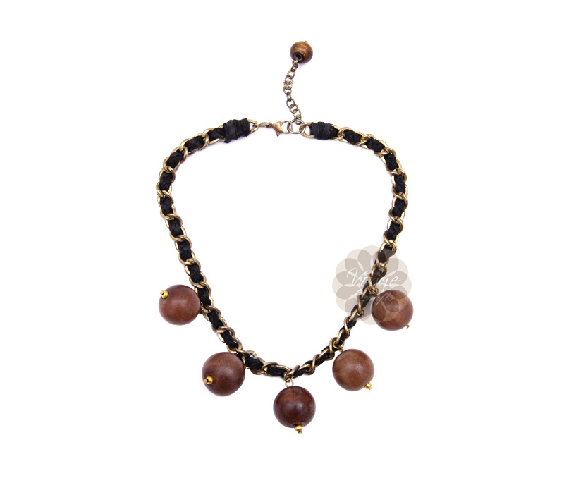 Vogue Crafts & Designs Pvt. Ltd. manufactures Chained Brown Beads Necklace at wholesale price.