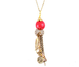Vogue Crafts and Designs Pvt. Ltd. manufactures Red Bead Picnic Pendant at wholesale price.