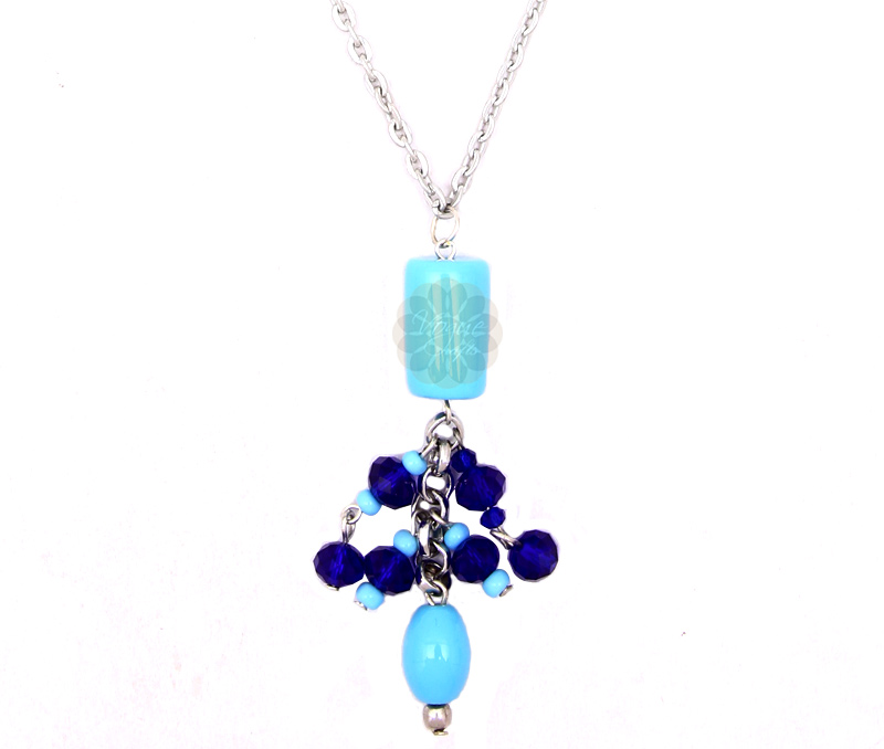 Vogue Crafts & Designs Pvt. Ltd. manufactures Blue Beads Statement Pendant at wholesale price.