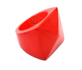 Vogue Crafts and Designs Pvt. Ltd. manufactures Bright Red Resin Ring at wholesale price.