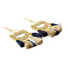 Vogue Crafts and Designs Pvt. Ltd. manufactures Tasseled Gold Navy Earring at wholesale price.