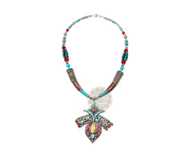 Vogue Crafts and Designs Pvt. Ltd. manufactures Eye-catching Multicolor Teardrop Necklace at wholesale price.