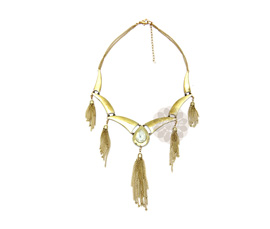 Vogue Crafts and Designs Pvt. Ltd. manufactures Famous Chain Tassel Gold Plated Necklace at wholesale price.