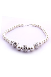 Vogue Crafts and Designs Pvt. Ltd. manufactures Silver and Pearl Necklace at wholesale price.