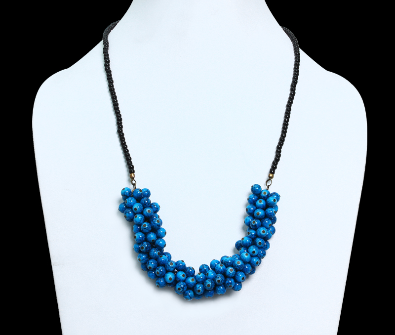 Vogue Crafts & Designs Pvt. Ltd. manufactures Blue Bunch Necklace at wholesale price.