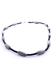 Vogue Crafts and Designs Pvt. Ltd. manufactures Black Beads and Silver Tubes Necklace at wholesale price.