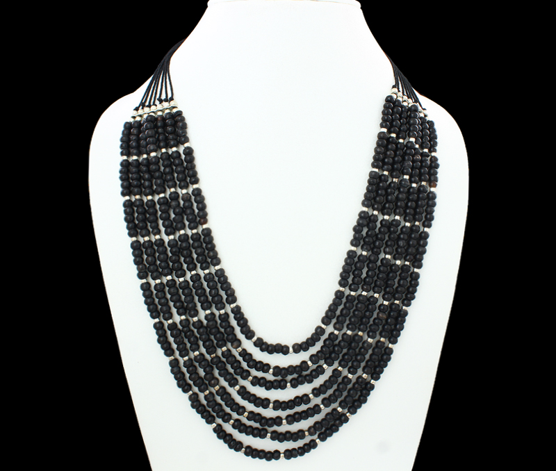 Vogue Crafts & Designs Pvt. Ltd. manufactures Black Beaded Glamour Necklace at wholesale price.