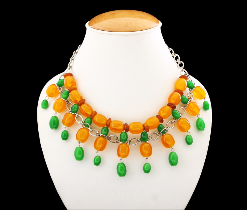 Vogue Crafts & Designs Pvt. Ltd. manufactures Drops of Green Necklace at wholesale price.