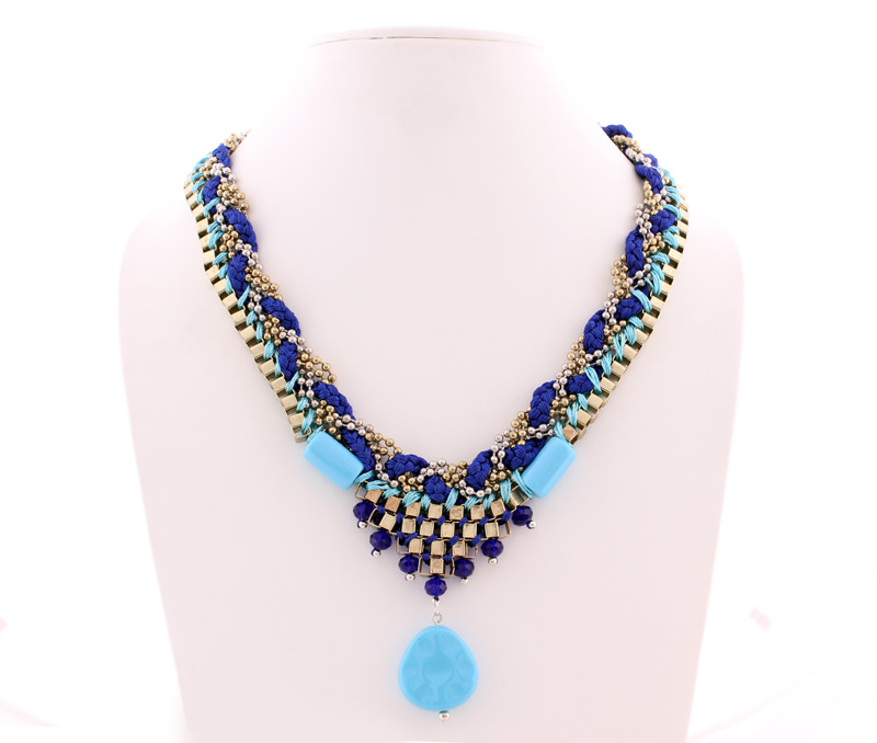 Vogue Crafts & Designs Pvt. Ltd. manufactures Dose of Blue Necklace at wholesale price.