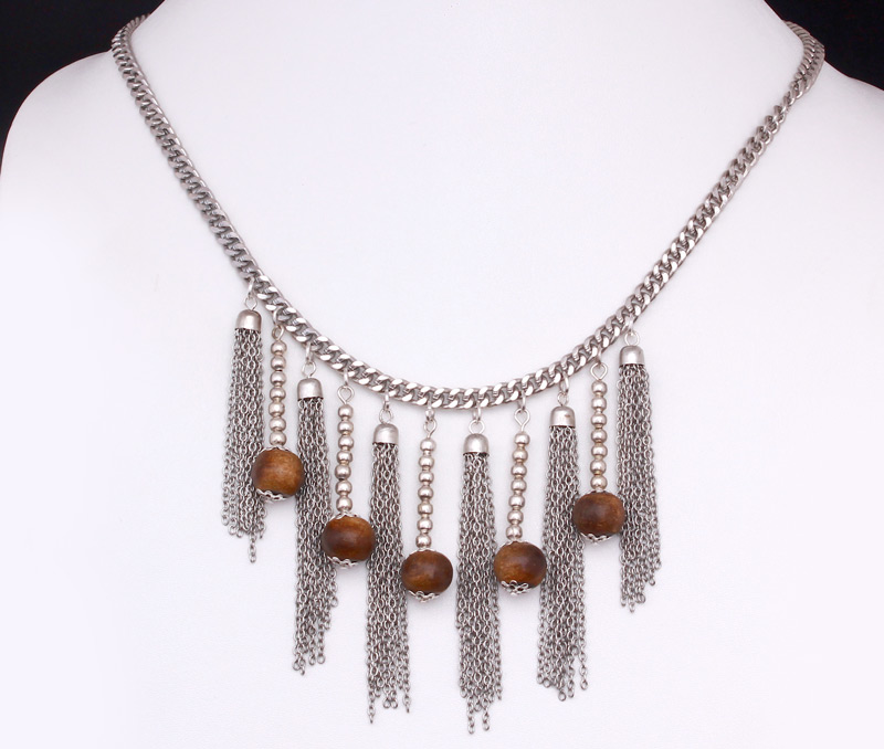 Vogue Crafts & Designs Pvt. Ltd. manufactures Tassels and Brown Necklace at wholesale price.