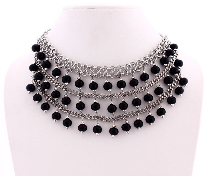 Vogue Crafts & Designs Pvt. Ltd. manufactures Drops of Black Necklace at wholesale price.