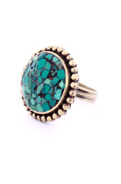 Vogue Crafts and Designs Pvt. Ltd. manufactures Flaked Turquoise Ring at wholesale price.