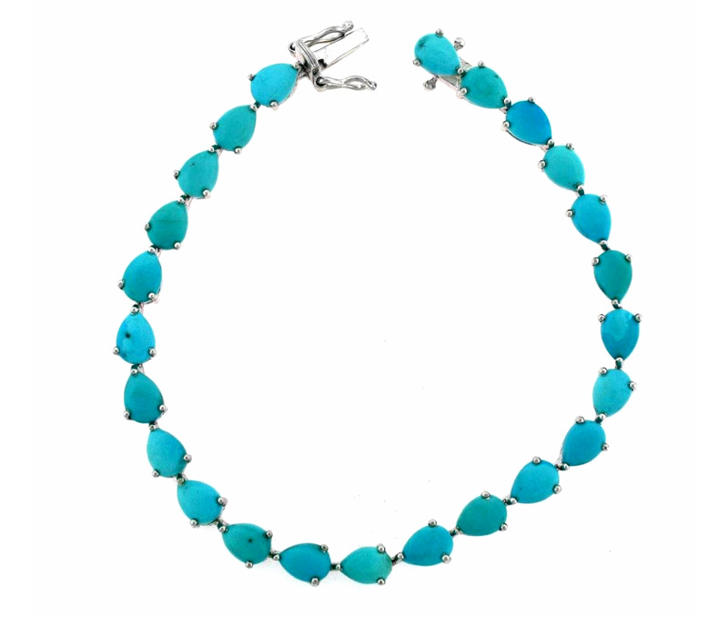 Vogue Crafts & Designs Pvt. Ltd. manufactures Turquoise Stone Silver Bracelet at wholesale price.