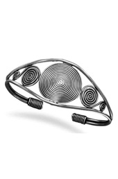 Designer Spiral Silver Cuff