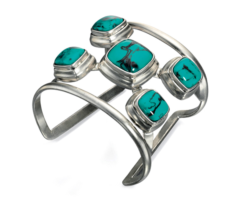 Vogue Crafts & Designs Pvt. Ltd. manufactures Turquoise Stone Silver Cuff at wholesale price.