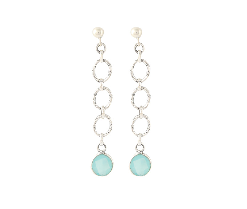 Vogue Crafts & Designs Pvt. Ltd. manufactures Aquamarine Stone Dangler Silver Earrings at wholesale price.
