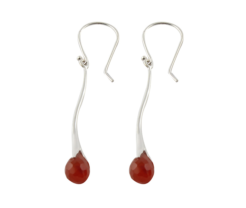 Vogue Crafts & Designs Pvt. Ltd. manufactures Maroon Stone Drops Silver Earrings at wholesale price.