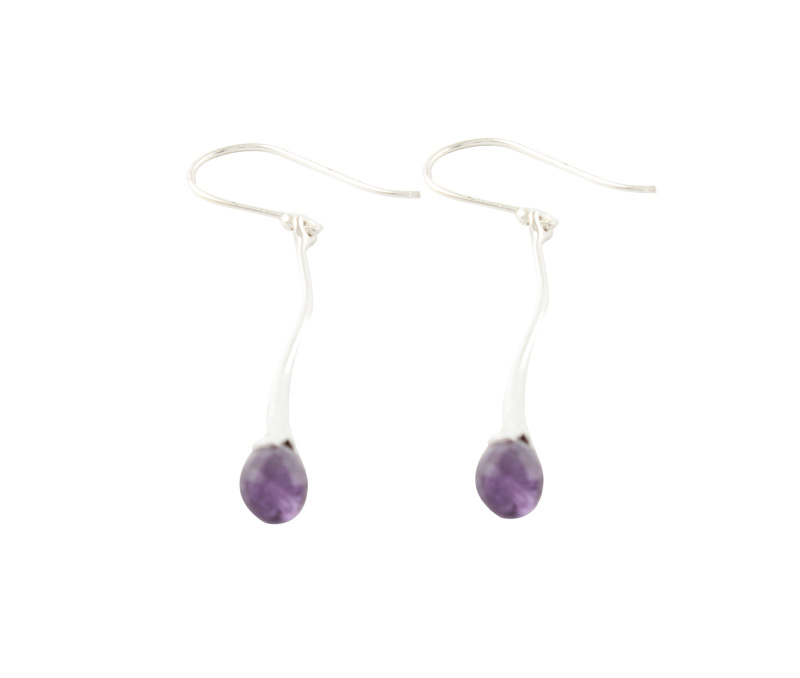 Vogue Crafts & Designs Pvt. Ltd. manufactures Purple Stone Drops Silver Earrings at wholesale price.
