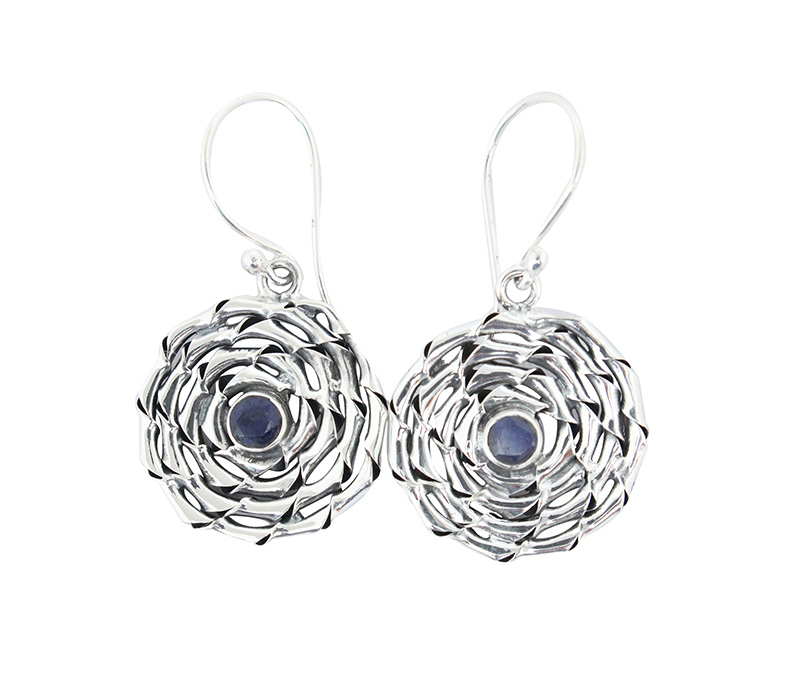 Vogue Crafts & Designs Pvt. Ltd. manufactures Purple Stone Illusion Silver Earrings at wholesale price.