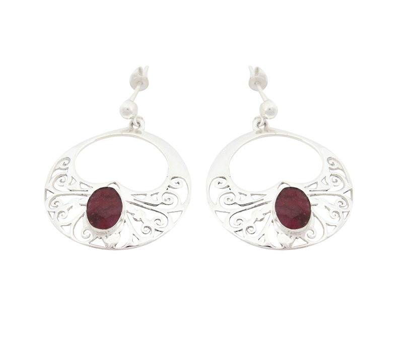 Vogue Crafts & Designs Pvt. Ltd. manufactures Filigree Circular Silver Earrings at wholesale price.
